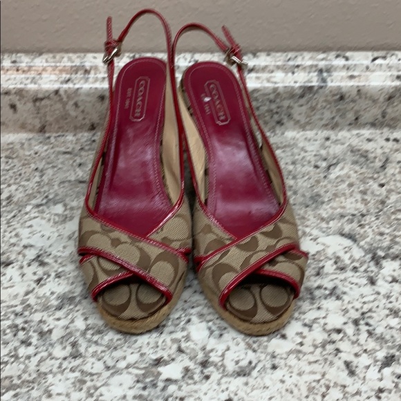 Coach Shoes - Coach Wedge Sandals 9 B